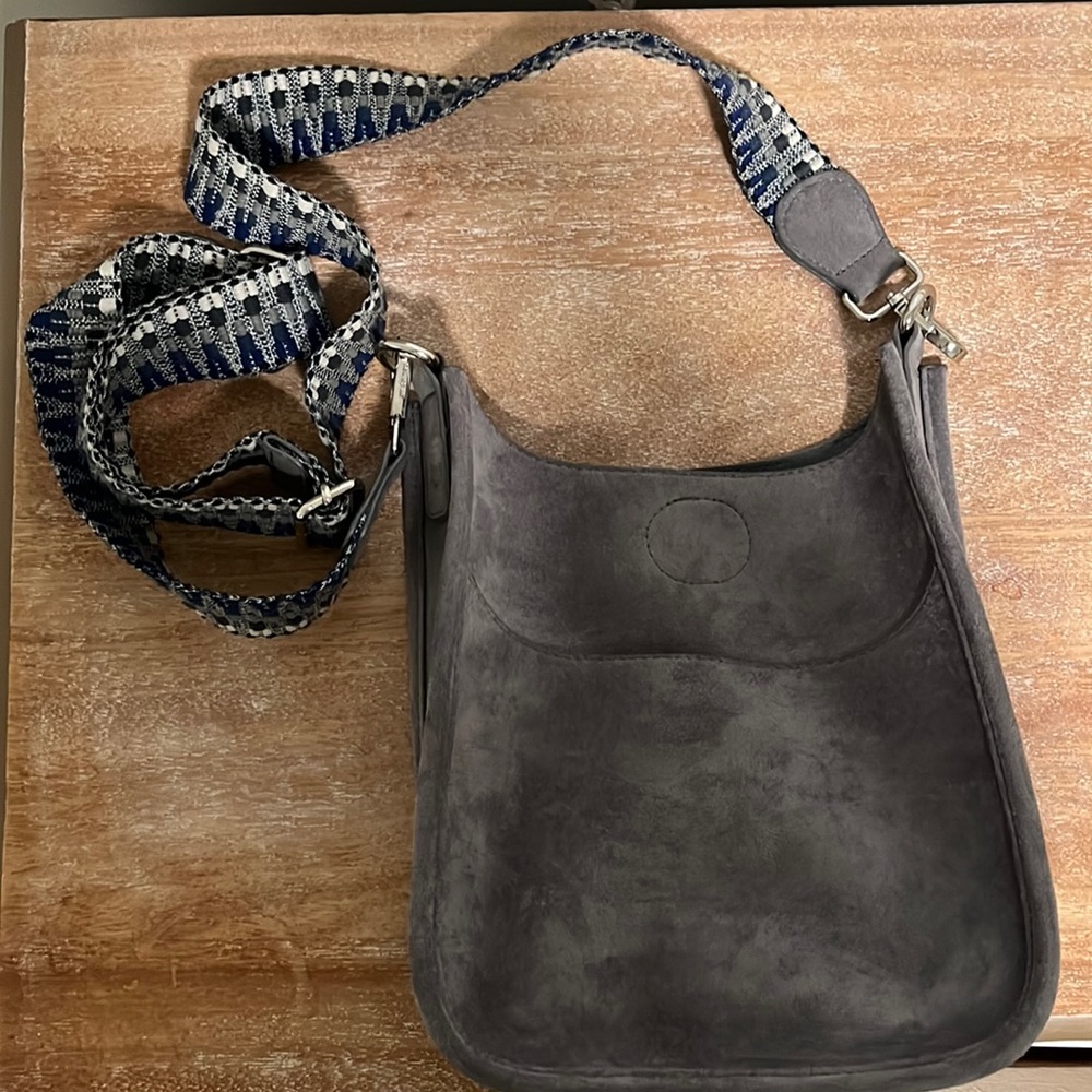 Gray suede tote
